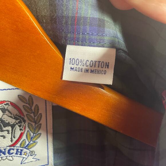 Cinch Button Down Western Shirt Men's XL Red/Green Plaid Long Sleeve Cowboy - Picture 6 of 11